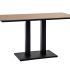 "Каффе" обеденный стол из HPL 140х70см, цвет "дуб", подстолье двойное черное