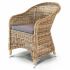 4SiS Равенна плетеное кресло из искусственного ротанга, цвет соломенный с серой подушкой