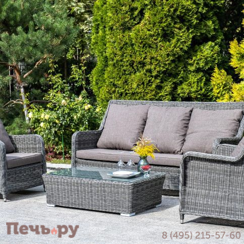 4SiS Гляссе кресло плетеное из искусственного ротанга, цвет графит фото 3