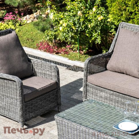 4SiS Гляссе кресло плетеное из искусственного ротанга, цвет графит фото 4