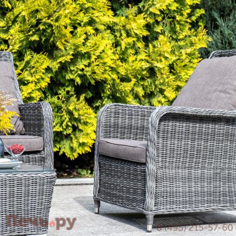 4SiS Гляссе кресло плетеное из искусственного ротанга, цвет графит фото 6