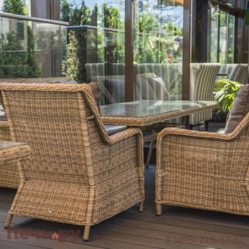 4SiS Гляссе кресло плетеное из искусственного ротанга, цвет соломенный фото 5