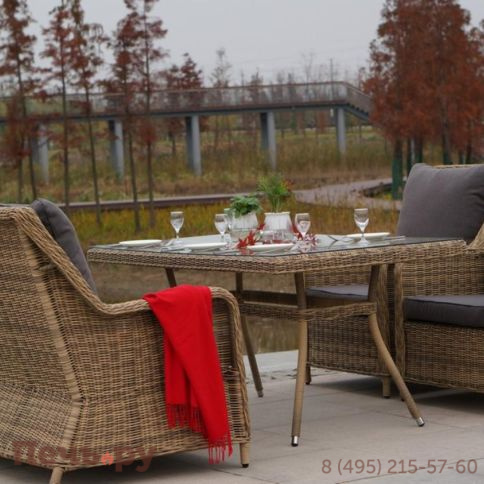 4SiS Гляссе кресло плетеное из искусственного ротанга, цвет соломенный фото 7