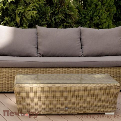 4SiS Капучино диван из искусственного ротанга трехместный, цвет соломенный фото 9