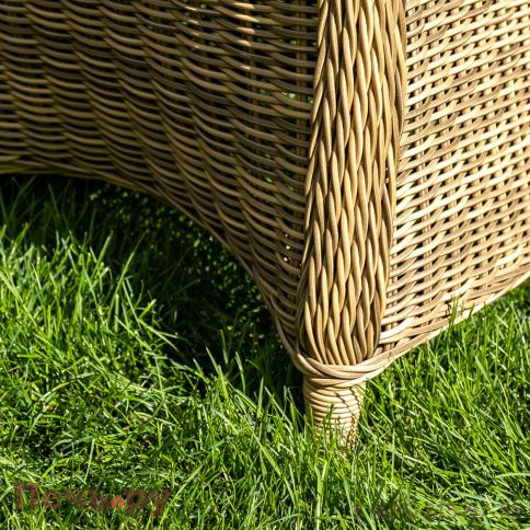 4SiS Равенна диван двухместный плетенный из ротанга, цвет соломенный фото 8