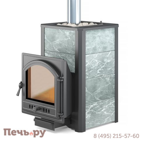 Банная чугунная печь Везувий Легенда 28 (205) талькохлорит фото