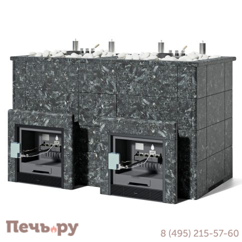 Банная печь ИзиСтим Домна 120 К Твин с газовой горелкой ГГУ-80 фото