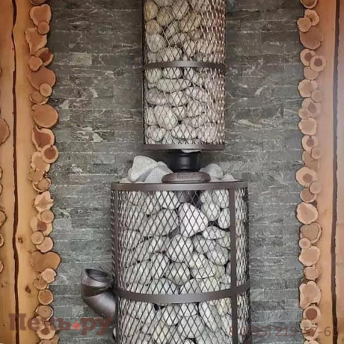 Банная печь Прометалл Атмосфера XXL с сеткой из нержавеющей стали фото 11