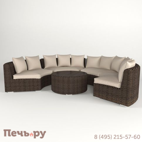 Диван модульный круглый Rotang Lux Малага фото