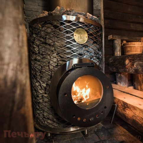 Дровяная печь для сауны IKI Original Plus со стеклянной дверцей фото 2