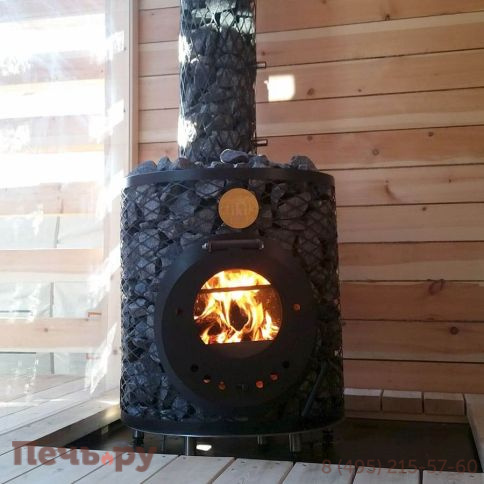 Дровяная печь для сауны IKI Original Plus со стеклянной дверцей фото 3