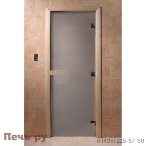 Дверь для бани DoorWood 1800х600, 8 мм, 3 петли, коробка - ольха фото 4