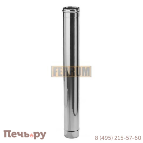 Дымоход (труба) 1 м Феррум 120мм (AISI 430 0,5 мм) Уцененный фото