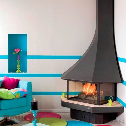 Готовый камин Bordelet Julietta 985 угловой со стеклом фото