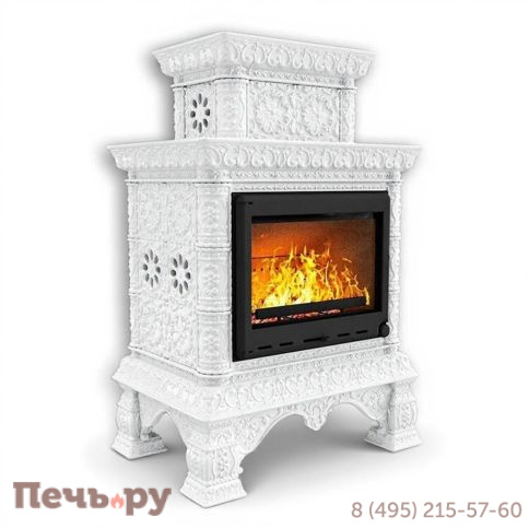 Готовый камин КимрПечь Кострома двухъярусный пристенный с топкой Астов МЛ 700 фото