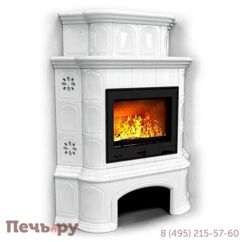 Готовый камин КимрПечь Прованс с дровником двухъярусный угловой с топкой Астов МЛ 700 фото