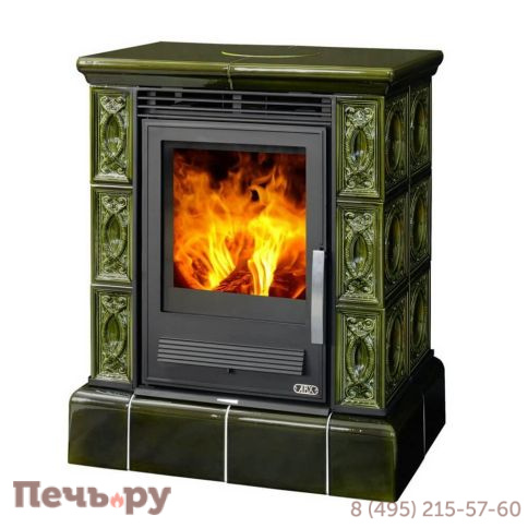 Кафельная печь ABX Helvetia LP, с чугунной топкой, с кафельным цоколем фото 2