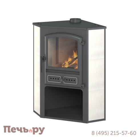 Камин Этна (БКД) угловой бежевый Ø 115мм фото