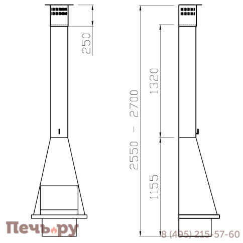 Камин Traforart Cerdanya Frontal чёрный фото 3