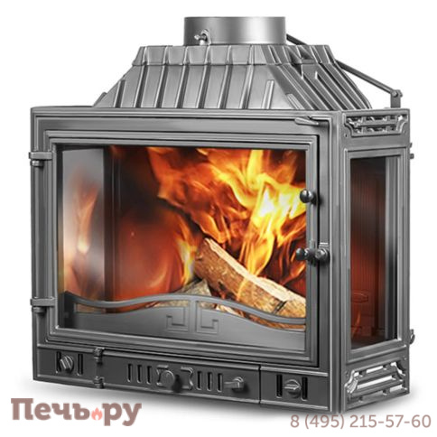 Каминная чугунная топка  Kaw-Met W4LP (3 стекла) 14,5 кВт фото