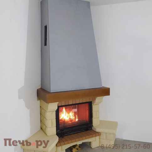 Каминная облицовка Supra Russia Beaurivage SR с деревянной балкой фото 2