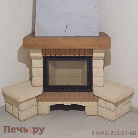 Каминная облицовка Supra Russia Beaurivage SR с деревянной балкой фото 4