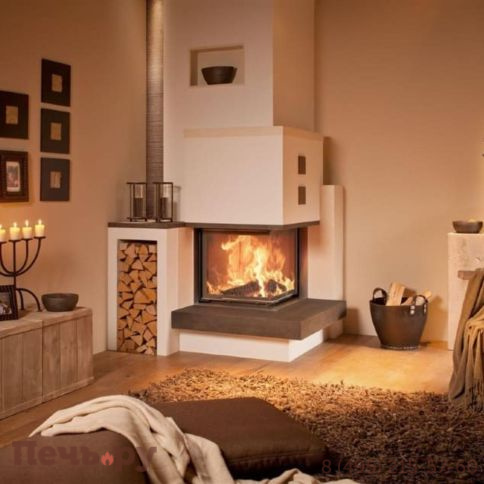 Каминная топка Brunner Eck-Kamin 51/52/52 с подъемом (стекло - угловое) фото 4