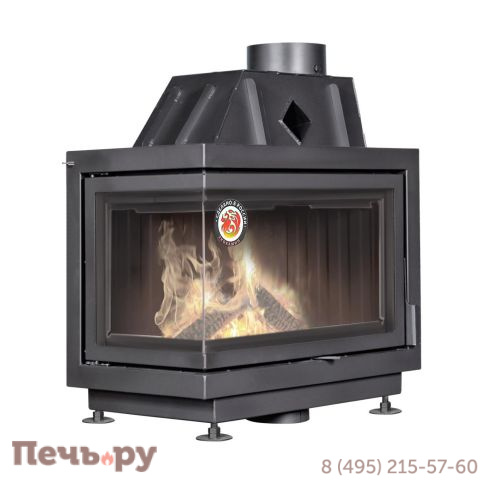 Каминная топка ЭкоКамин Альфа 700 2 стекла с черным шамотом фото 2