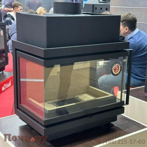 Каминная топка ЭкоКамин Альфа 700 три стекла подовая фото 2