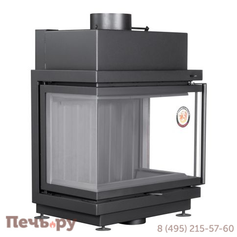 Каминная топка ЭкоКамин Альфа 700 три стекла подовая (черный шамот) фото 12