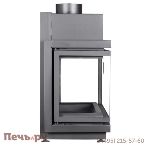 Каминная топка ЭкоКамин Альфа 700 три стекла подовая (черный шамот) фото 4