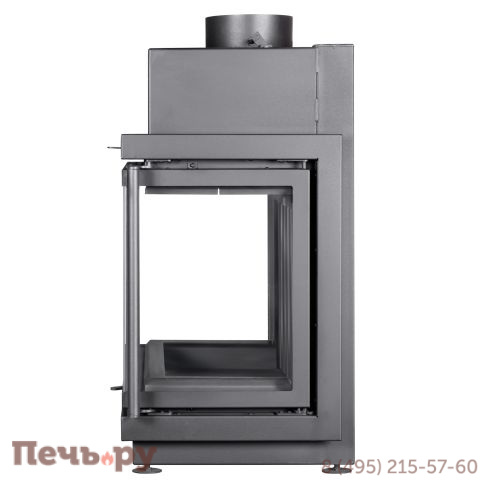 Каминная топка ЭкоКамин Альфа 700 три стекла подовая (черный шамот) фото 5