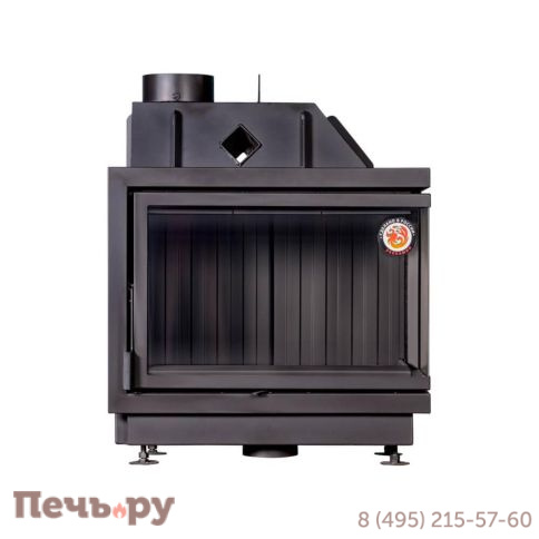 Каминная топка ЭкоКамин Альфа 800B L/R два стекла с черным шамотом фото 3