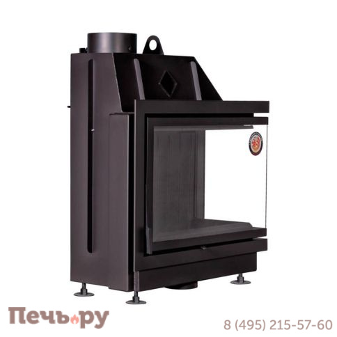 Каминная топка ЭкоКамин Альфа 800B L/R два стекла с черным шамотом фото 5