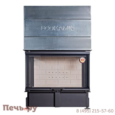Каминная топка ЭкоКамин Дельта 1000 Р три стекла подовое горение принтинг фото 2