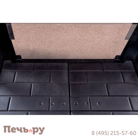 Каминная топка ЭкоКамин Дельта 1000B два стекла черный шамот фото 14