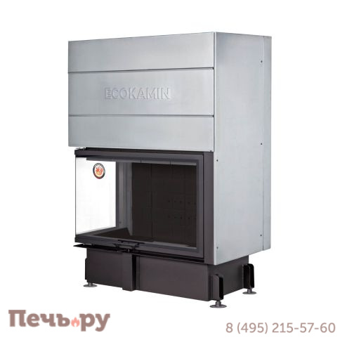 Каминная топка ЭкоКамин Дельта 1000B два стекла черный шамот фото 5