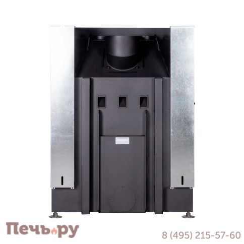 Каминная топка ЭкоКамин Дельта 1000KВ три стекла черный шамот фото 6
