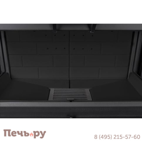 Каминная топка ЭкоКамин Дельта 1000KВ три стекла черный шамот фото 9