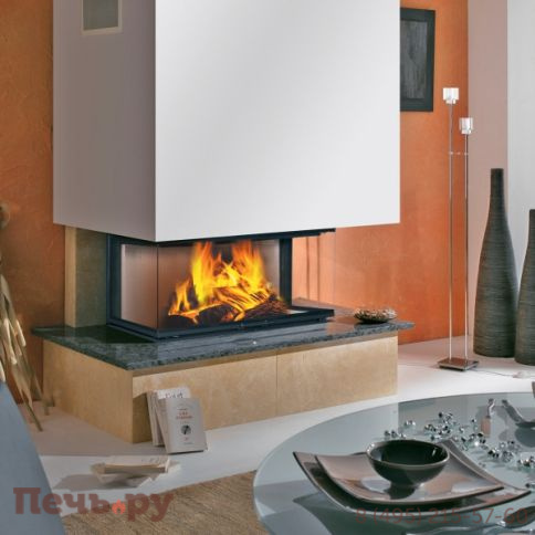 Каминная топка ЭкоКамин Дельта 1200 три стекла принтинг фото 2