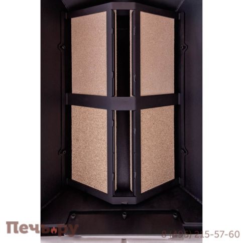 Каминная топка ЭкоКамин Дельта 700 PB три стекла подовое горение принтинг черный шамот фото 10