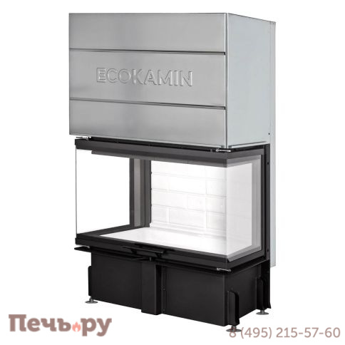 Каминная топка ЭкоКамин Дельта 800 P три стекла принтинг подовое горение фото 10