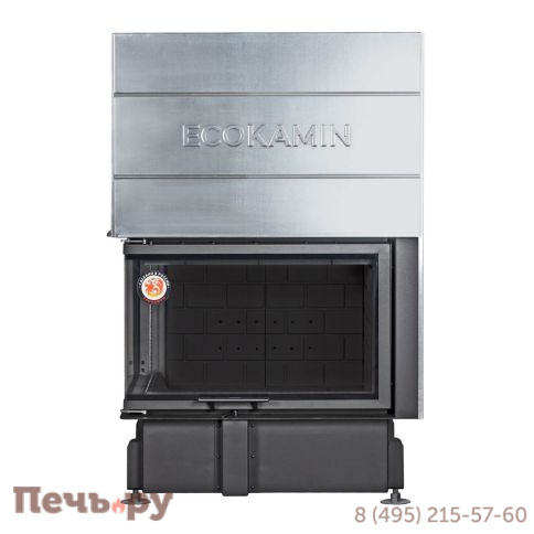 Каминная топка ЭкоКамин Дельта 800B два стекла черный шамот принтинг фото 5