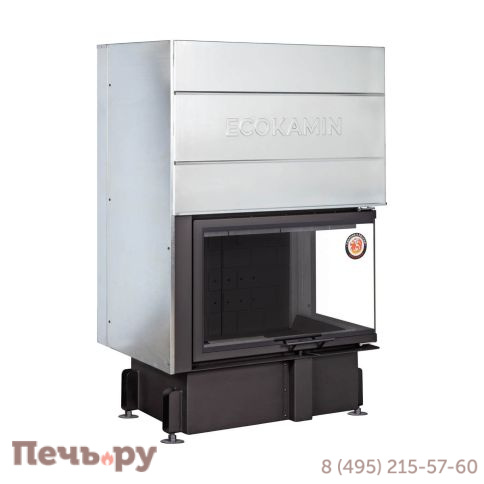 Каминная топка ЭкоКамин Дельта 800B два стекла черный шамот принтинг фото 6