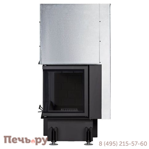 Каминная топка ЭкоКамин Дельта 800B два стекла черный шамот принтинг фото 7
