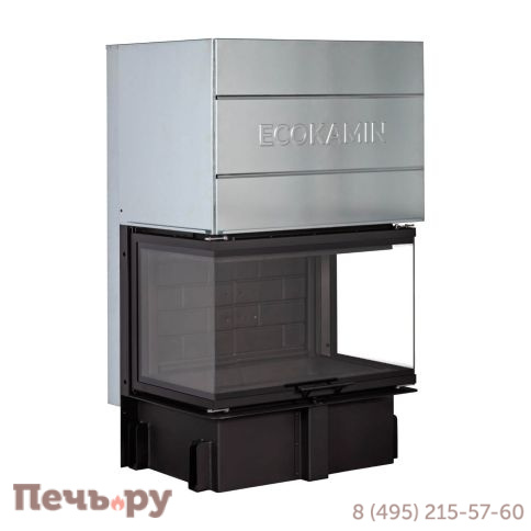 Каминная топка ЭкоКамин Дельта 800B три стекла черный шамот принтинг фото 12