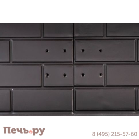 Каминная топка ЭкоКамин Дельта 800B три стекла черный шамот принтинг фото 14