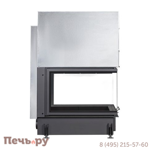 Каминная топка ЭкоКамин Дельта 900 B три стекла принтинг черный шамот фото 4