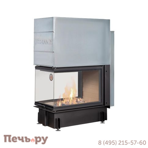 Каминная топка ЭкоКамин Дельта 900 P три стекла подовое горение принтинг фото