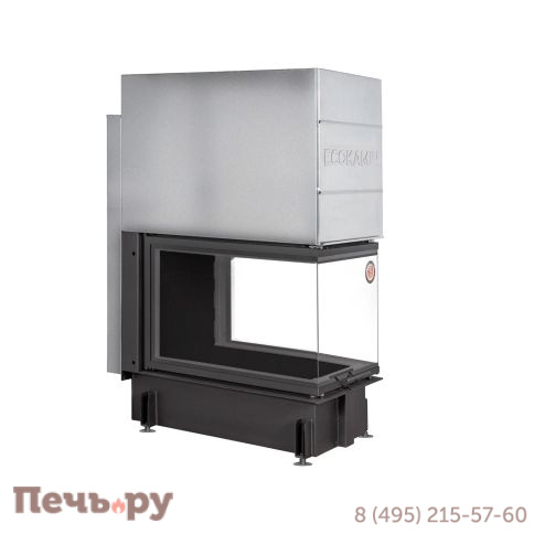Каминная топка ЭкоКамин Дельта 900 PB три стекла подовое горение принтинг черный шамот фото 4